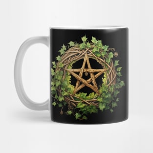 Floral Watercolor Wiccan Pentagram Mug